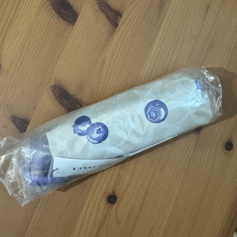🫐Coach Mini Umbrella In Signature Blueberry Print UV Protection - Picture 3 of 9